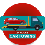 24/7 emergency car towing service on a busy highway